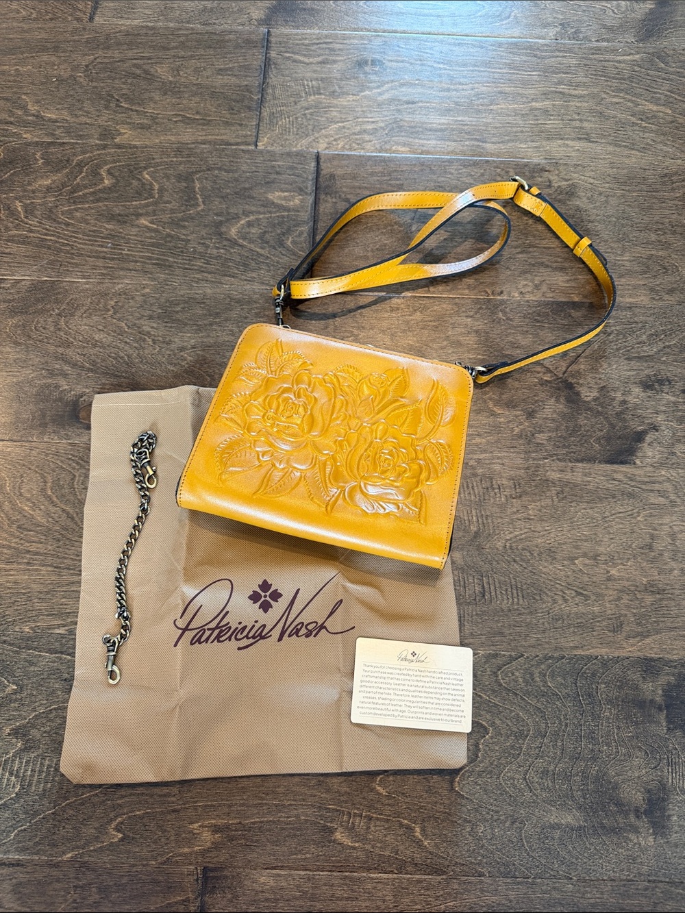 Patricia Nash Evangeline Embossed Floral Leather Crossbody - NEW